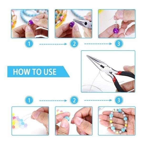 1 компл.. DIY Ювелирная фурнитура набор инструментов для изготовления и ремонта ювелирных изделий набор плоскогубцев бусины проволочный стартер