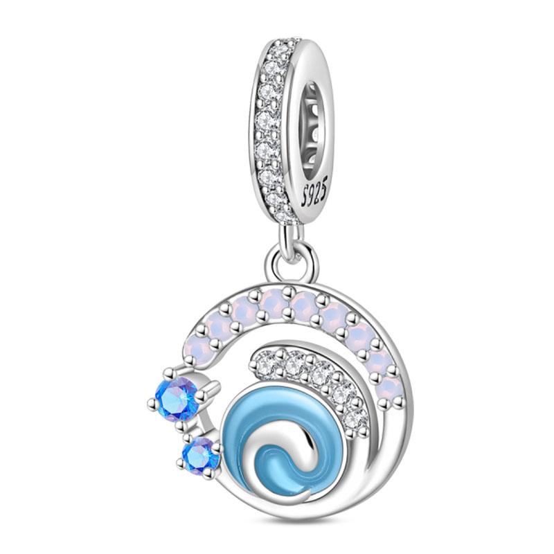 Ocean Модные Шармы-Подвески из Серебра 925 Пробы Дельфин Краб Лодка Пляж Бусины Подходят для Браслетов 3 мм Оригинальные DIY Продуманные Изделия Тонкой Работы Подарки