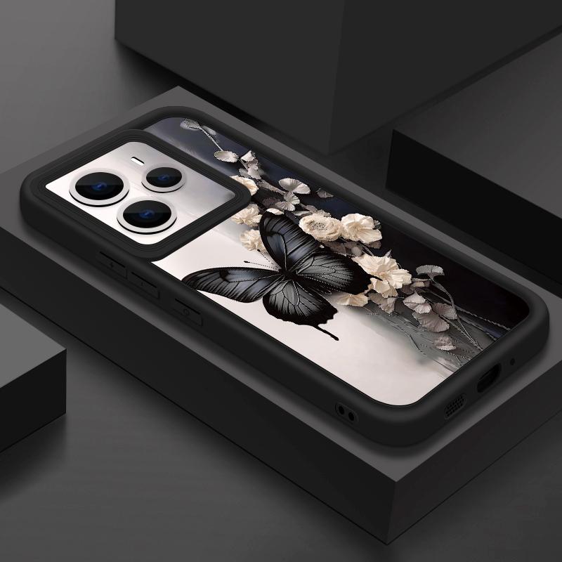 Черный Чехол Для Телефона Из ТПУ С Рисунком Бабочки Для Xiaomi 14T Pro 13T Pro Ударопрочный Мягкий Силиконовый Задний Чехол Fundas Для Xiaomi 14T 13T