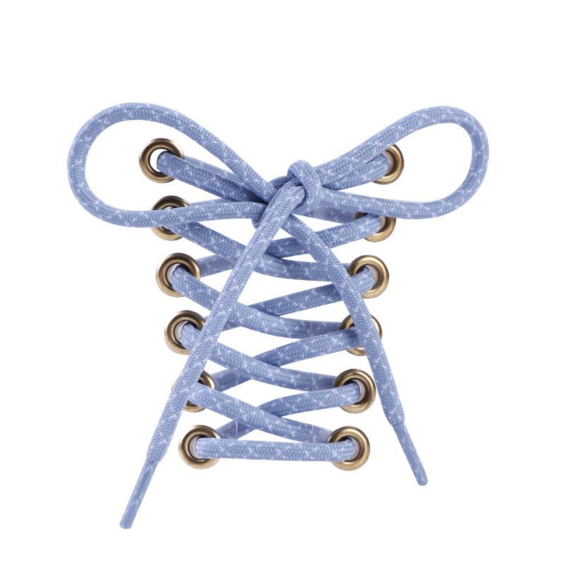 Black & White Diagonal Dot Thick Round Shoe Laces for Hiking/Running