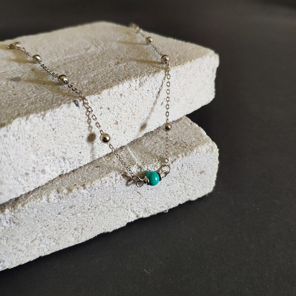 Серебряный браслет с бирюзой, вес изделия 1,54 гр (2146803)