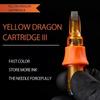 Yellow Tattoo Cartridge Needles with Soft Silicone Cover Wrap Dragon Cartridge III Needle RL RM RS M1 #12 0.35MM Taper 10pcs/box