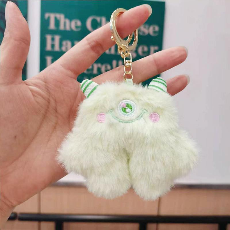 Adorable Plush Monster Keychain Soft Stuffed Animal Cute Decorative Doll For Bags