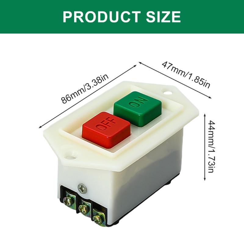 Waterproof Flushing Mount Push Button Switches 380V 5A Start Stop Switches Plastic for Safe Operation in Workshops & Factories