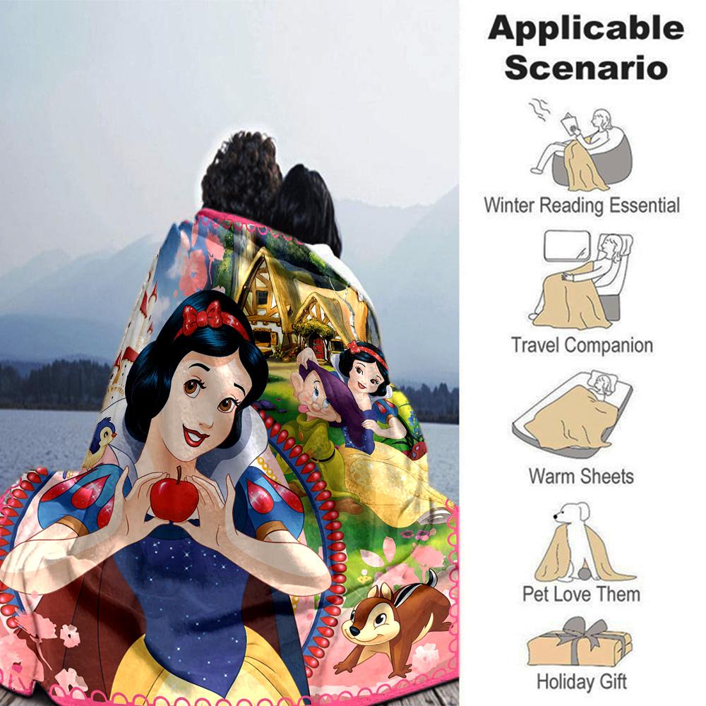 Snow White'S Apple Adventure Flannel Blanket Super Soft Warm Cozy Blanket For Sofa Bed Office Travel Allseason Home Decor Gift