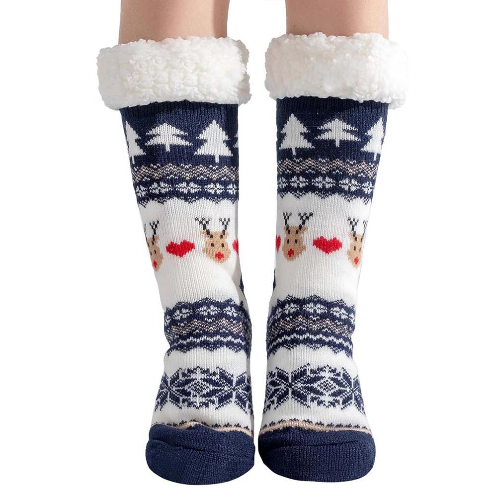 Christmas Thermal Slipper Socks Thick Warm Anti Slip Winter Cosy Bed Floor Socks