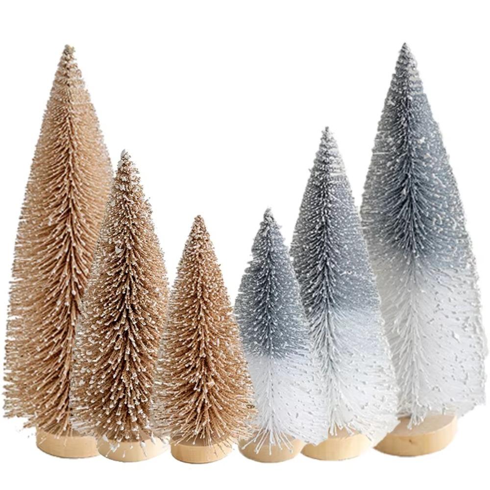 15/20/25cm Christmas Small Snowy Tree Plastic Artificial Pine Tree  Hotel Office Decor