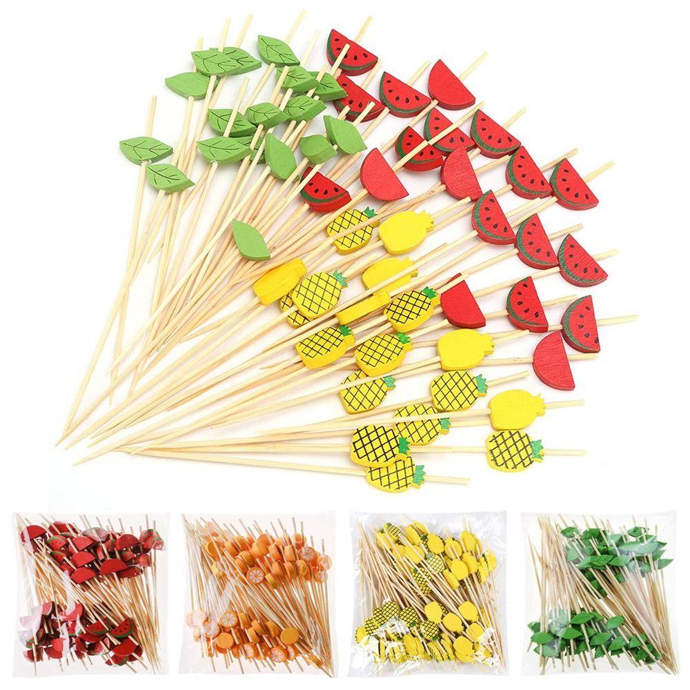 Salad Sandwich Toothpicks Fruit Sticks Handmade Toothpicks Food Fruit Cocktail Decor Bamboo Picks