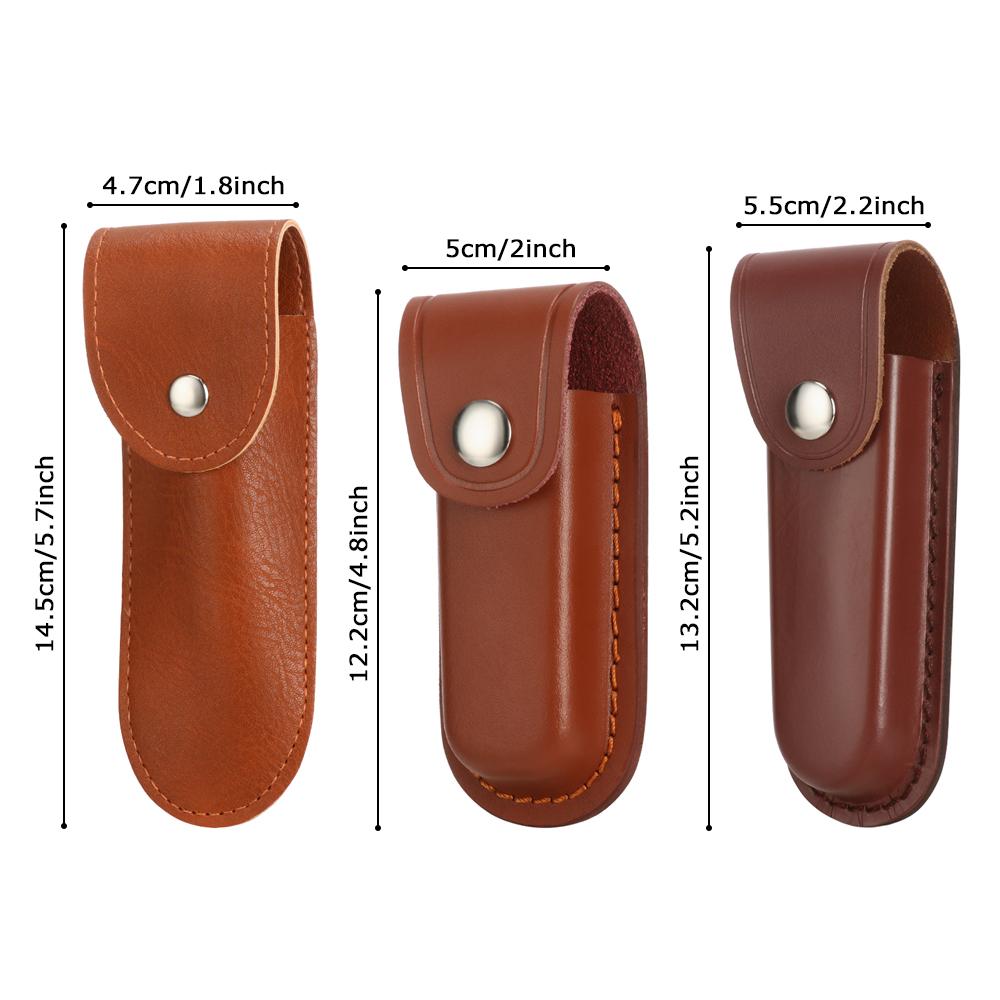 Pocket Hunt Leather Sheath Holder Flashlight Case Belt Loop Case Fold Knife Tool Camp Outdoor Carry