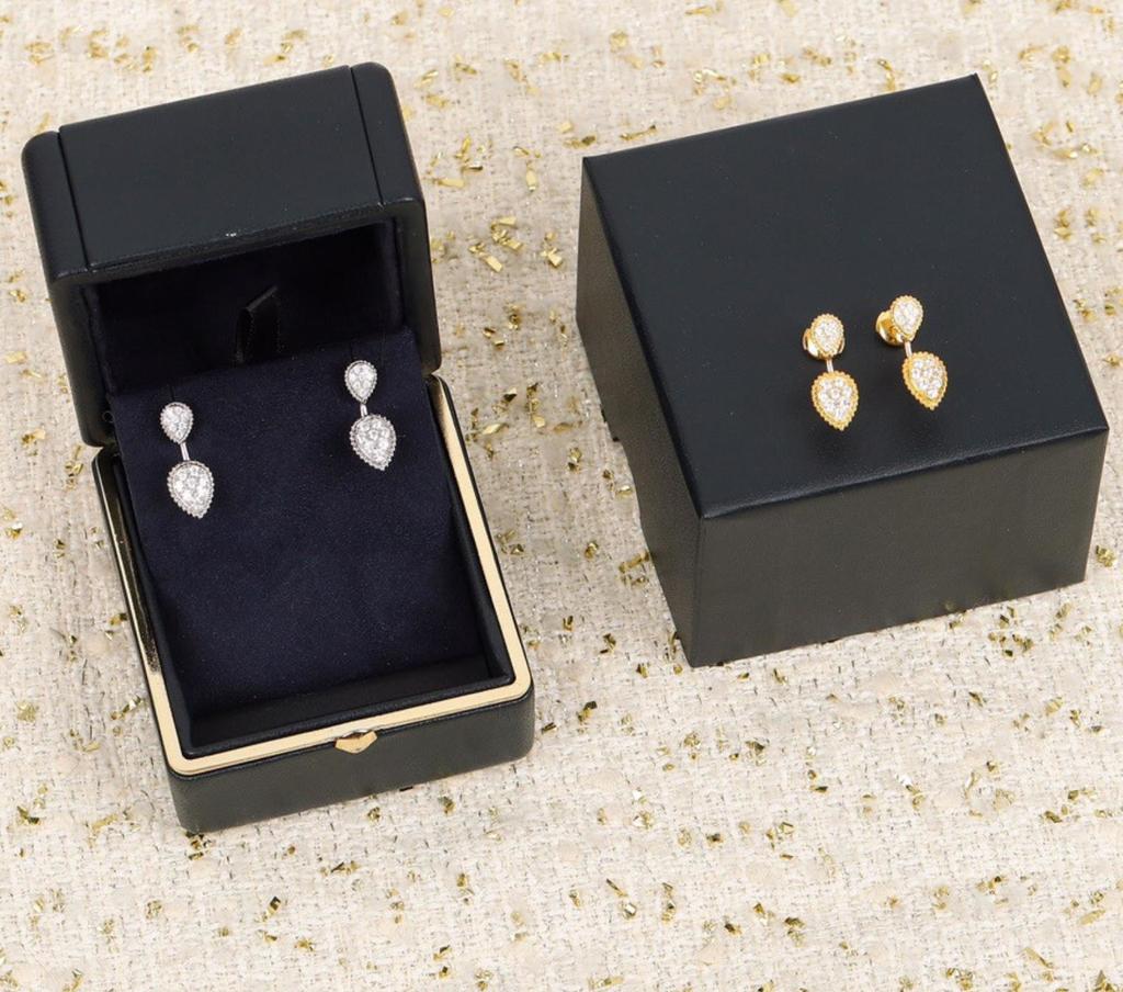 Новая Мода Классическое Высокое Качество Горячие Бренды Ювелирных Изделий для Женщин Водные Роскошные Серьги Золотого Цвета Дизайнерские Серьги-Пуссеты