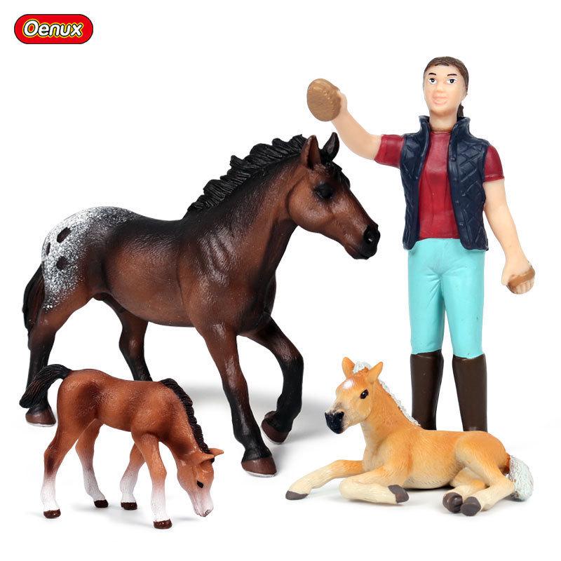Plastic Farm Figures: Farmer, Woman, Ranch Worker, Police