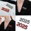 2025 Collar Pin Jewelry Rhinestones Crystal Cute Brooch Collar Lapel Pin 2025 Rhinestones Crystal Novelty Props