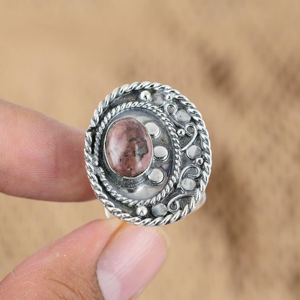 Кольцо-заявление Арт-деко из стерлингового серебра с камнем Яшма Кофейное зерно