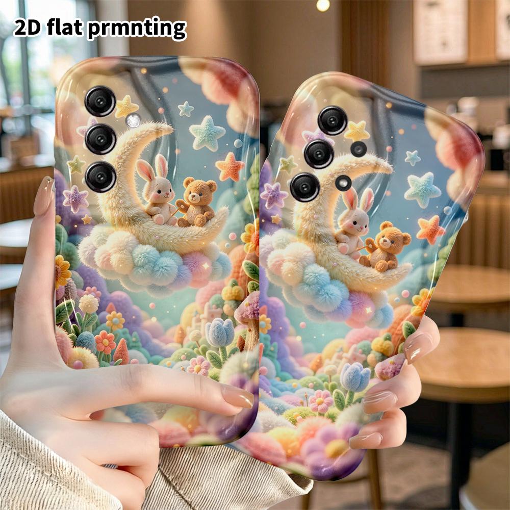 Phone Case: 2D flat, suitable for Samsung Galaxy A34 A35 M05 M06 S20 S22 S21 FE Plus 5G protective case, star and moon fairy tale, perfect Christmas a