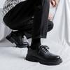 Fashion British Style Men Platform Leather Casual Shoes Vintage Male Lace Up Thick Soled Shoes Business Oxfords Wedding Formal Low Shoes