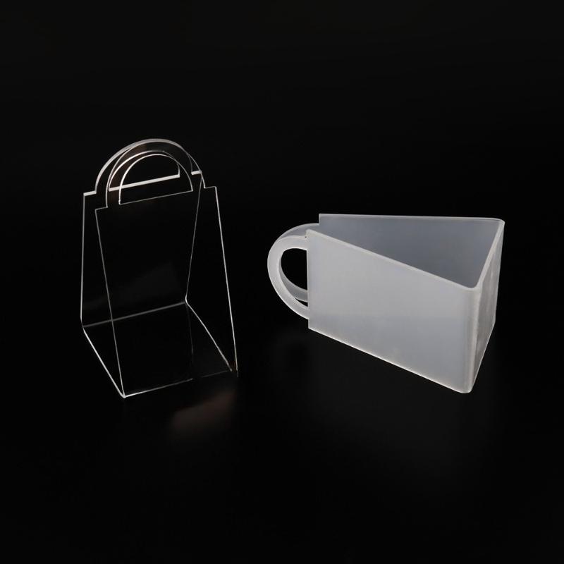 20 шт. Коробка с ручкой для свежих цветов, пластиковые треугольные прозрачные подарочные коробки, акриловая портативная сумка для аранжировки цветов, для мероприятий и вечеринок