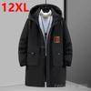 Зимние мужские парки Толстое хлопковое пальто средней длины Большие размеры Свободная зимняя куртка Одежда больших размеров