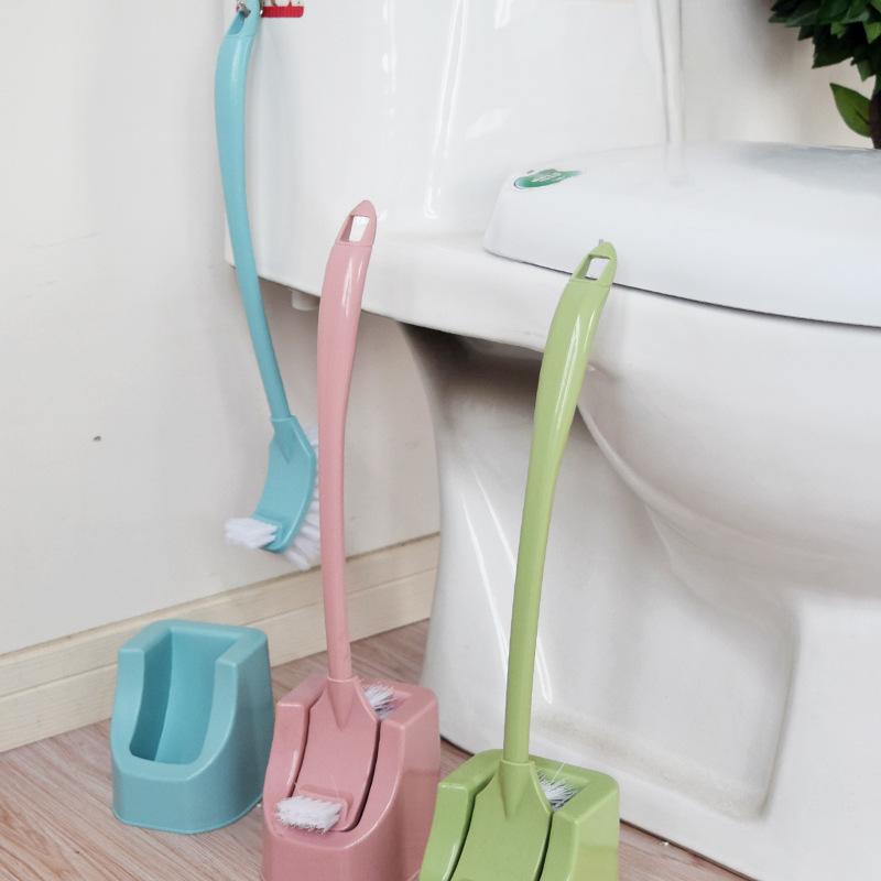 Durable Long-Handled Toilet Brush Set with Soft Bristles and Stand