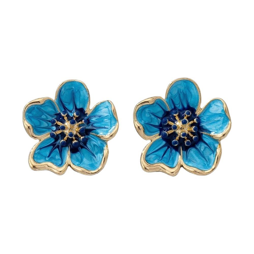 Enamel Floral Stud Earrings Colorful Drop Earrings Sweet Flower Earrings Women