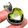 Peridot Gemstone 925 Silver Plated Handmade Jewelry Pendant 1.70"