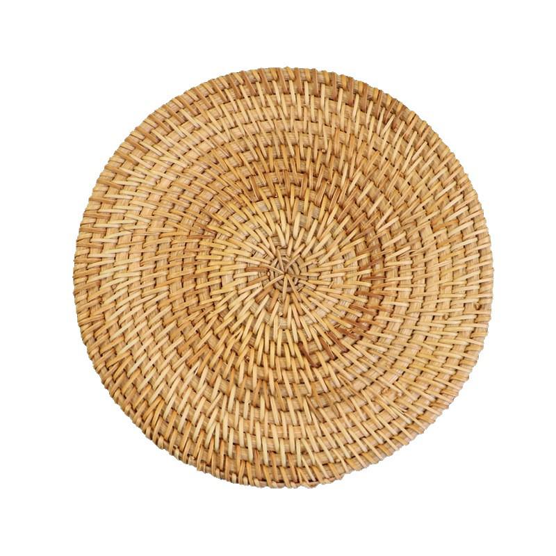 Набор подстаканников и противоскользящих ковриков для стола, плетеных из ротанга вручную: Термостойкие подставки под стаканы, чайники, миски, тарелки и обеденные столы.