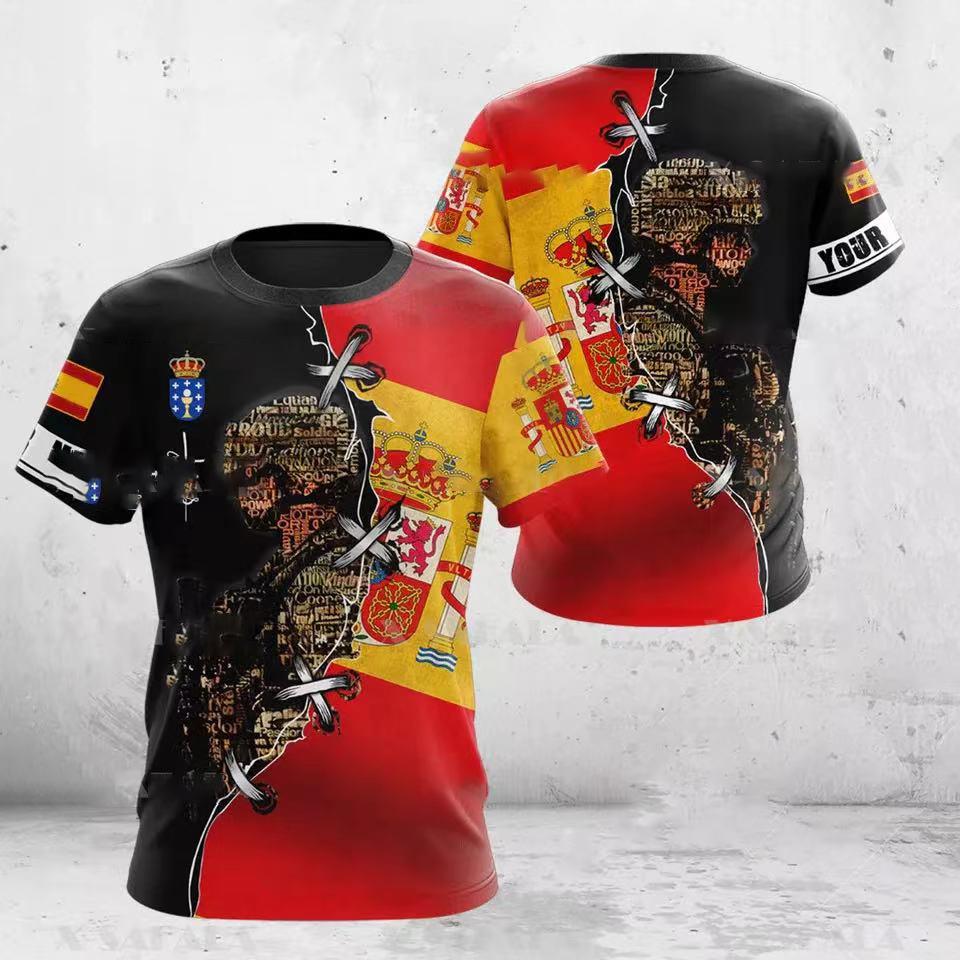 Summer Spain Tshirt Men's T Shirt Veteranos Espanoles Espana Country Flag 3d Printed T-shirt Bandera Espanola T-shirt Camiseta