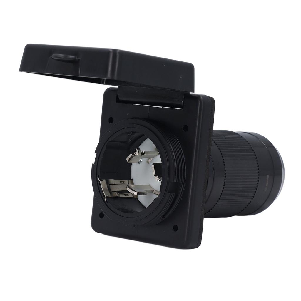 50 Amp Shore RV Plug Twist Locking Power Inlet Outlet Receptacle with Weatherproof Cover for NEMA