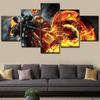 Canvas Print Picture Home Decor Framework 5 Piece Comics Ghost Rider Painting Skull And Abstract Fire Motorcycle Poster Wall Art