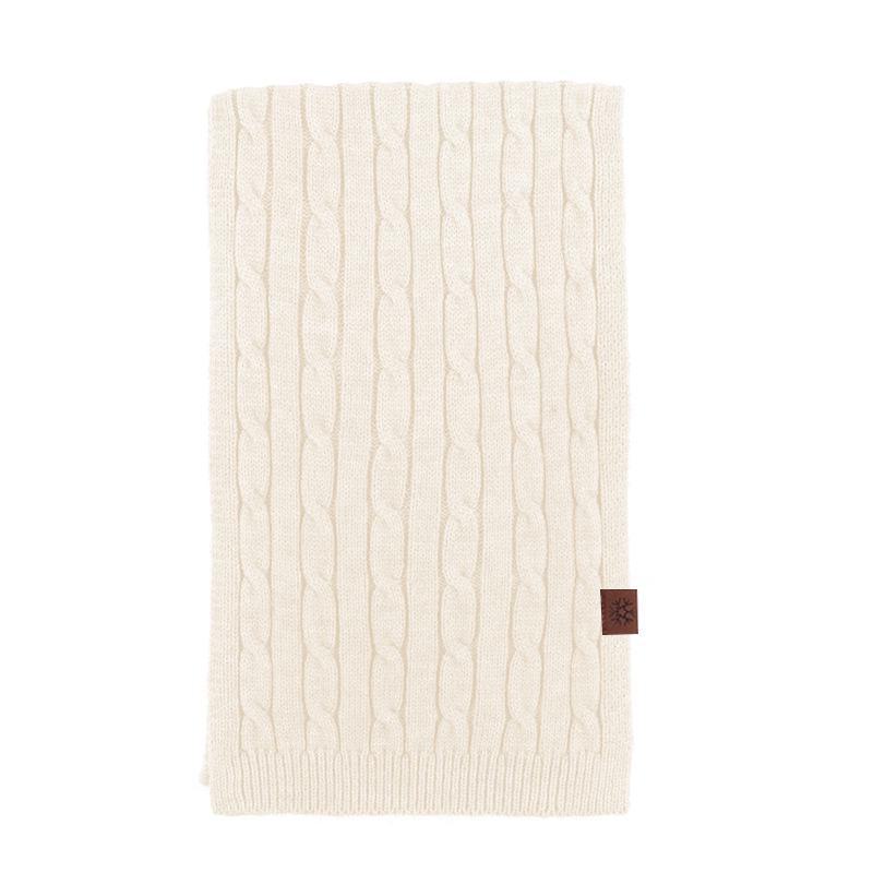 Women's Extra-Long Thick Knitted Scarf: High-End, Versatile, Warm, Cold-Proof, Solid Color Shawl for Winter Neck Protection