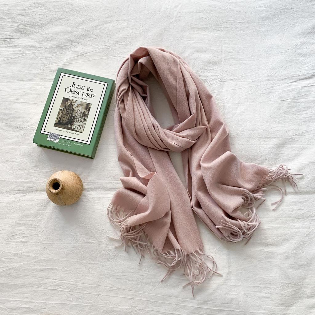 Candy Color Imitation Cashmere Scarf Women'S Winter Solid Color Warm Shawl Spring And Autumn Japanese Simple Scarf