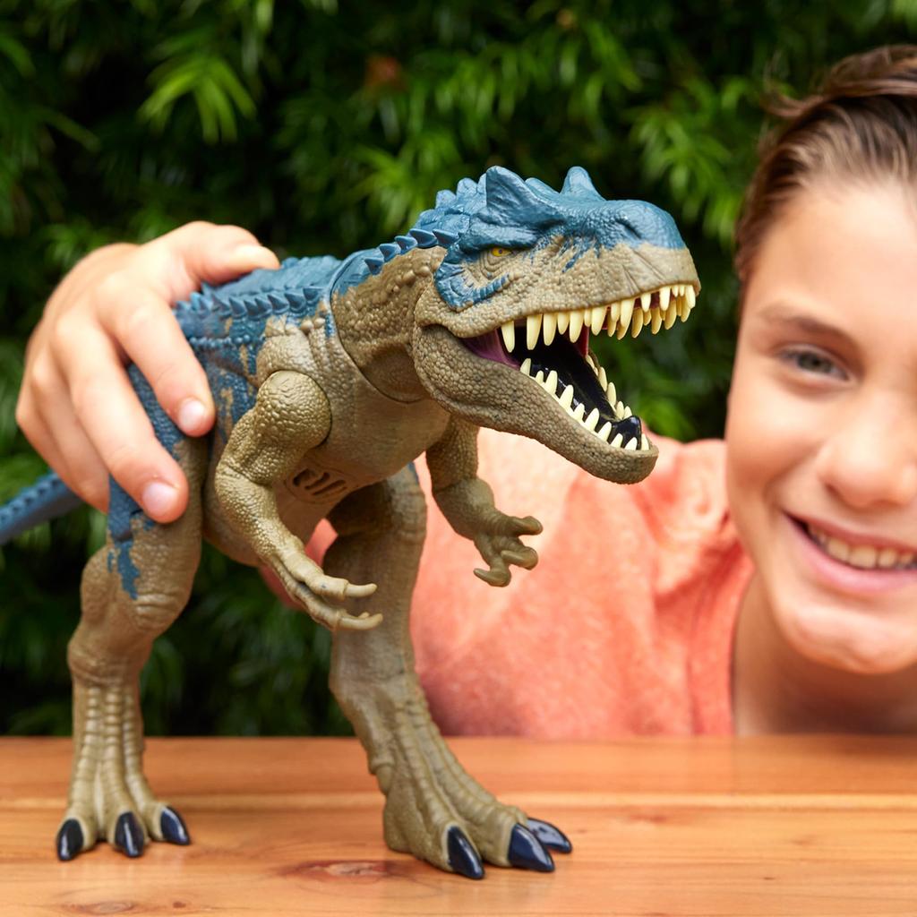 Mattel JURASSIC WORLD Battle Roaring Allosaurus возрастом 10 лет и HRX50 Action! [Игрушка динозавр] [Общая длина приблизительно. 44,1 см] [4 вверх]