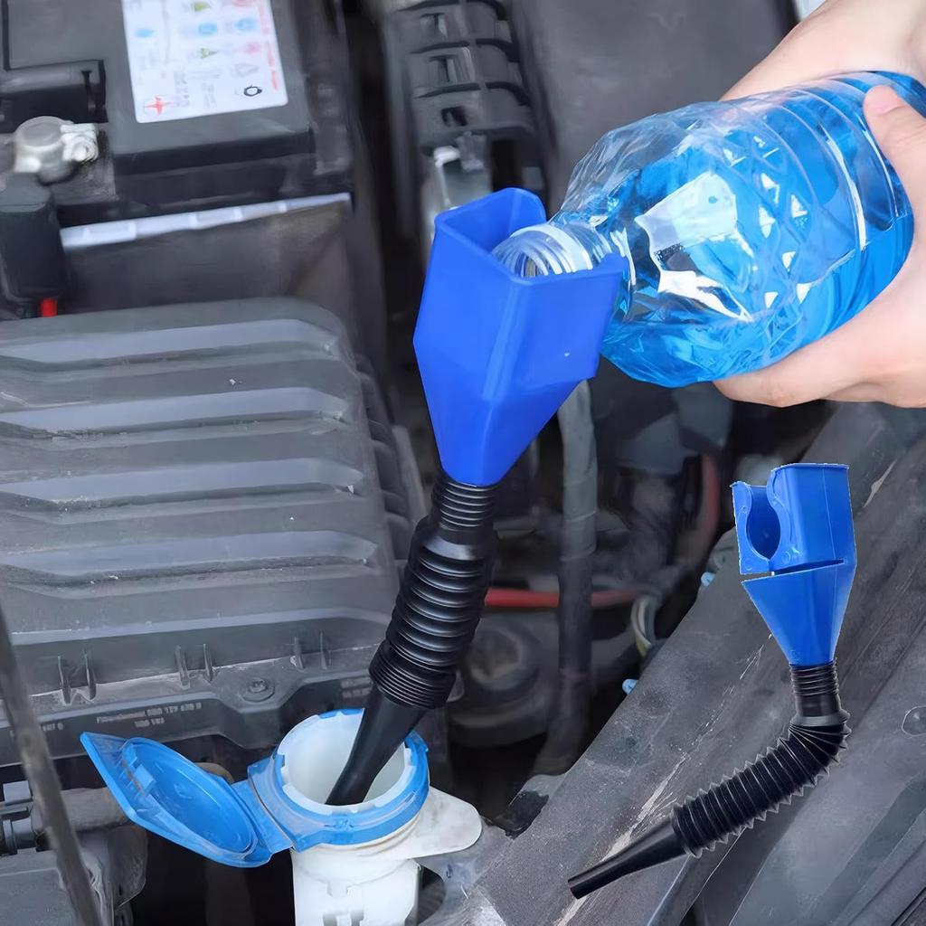 Portable Oil Pouring Funnel Set with Snap-on Design, Flexible Wide-Mouth Spout for Easy Liquid Transfer
