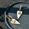 Trendy Lady Heart Pendant Earrings with Shiny Zirconia Modern Punk Style Jewelry Fashion Eye Design Accessories for Women
