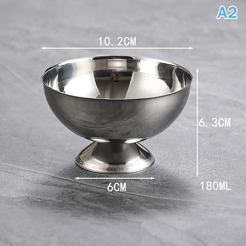 Retro High-Foot Dessert Cup 304 Stainless Steel Luxury Container for Ice Cream Cocktails Pudding Hotel & Restaurant Quality