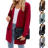 Women's Fashion Lightweight Long Casual Cardigan Double Side Pockets Front Open Loose Breathable Jacket
