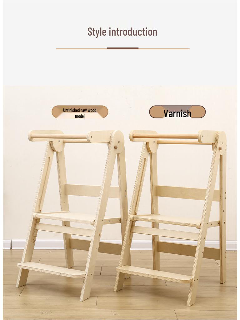 Детская Монтессори обучающая башня: Складная противоскользящая подставка-лесенка для мытья рук и обеда