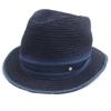 Excellent Hat Raffia Serie Button Fedora Straw Navy Hemp Mens 58 Used