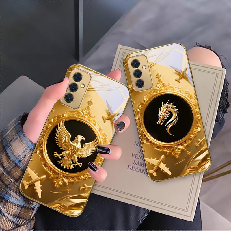 Потрясающий золотой самолет Для Samsung Galaxy S 21 S22 S23 Plus S24 Ultra S20 FE 25Ultra S21+ S9+ 22Plus Золотой стеклянный чехол для телефона