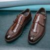 New Classic Business Mens Dress Monks Patent Leather Fashion Elegant Formal Wedding Designer Office Oxford Shoes for Men Loafers