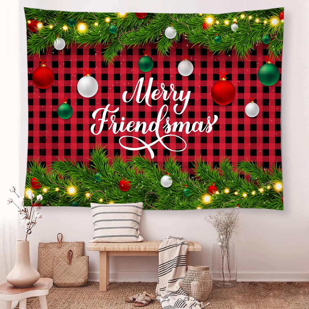 Снежная Рождественская елка камин Санта-Клаус гобелен с принтом настенный фон тканевый декор рождественское украшение для дома и комнаты