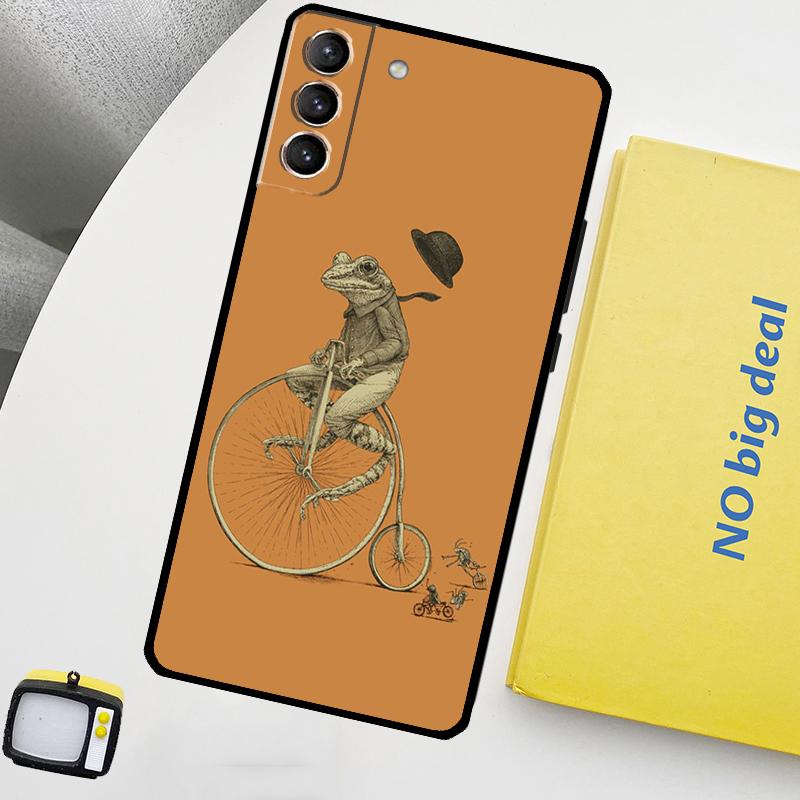 Винтажный ретро чехол для телефона с лягушкой и грибами для Samsung Galaxy S25 Ultra S20 S21 S22 S23 Plus S24 Ultra S9 S10 S25 FE