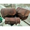Genuine Brown Leather COMBO 3 Motorcycle Saddle Bag Panniers Tool Pouch Side Bag