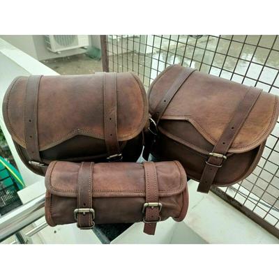 Мотоциклетная седельная сумка COMBO 3 из натуральной коричневой кожи, кофры, сумка для инструментов, боковая сумка