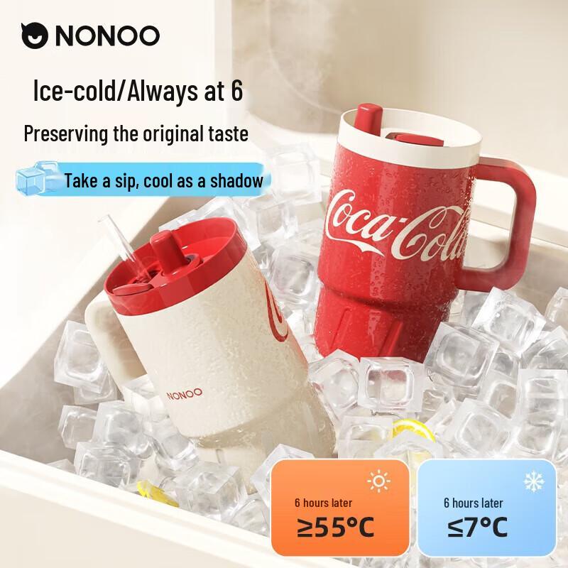 Термокружка NONOO Coca-Cola 800 мл с трубочкой
