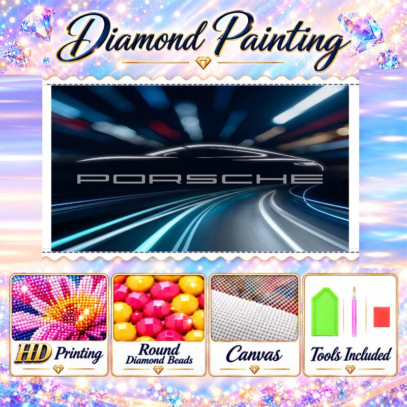 Porsche Diamond Painting Kit 5D Full Drill DIY Diamond Mosaic Wall Art Home Decor