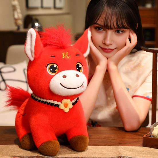 Кукла-лошадь Благоприятное значение Год Лошади Плюшевая игрушка Традиционная зодиакальная тема Лошадь Хорошо