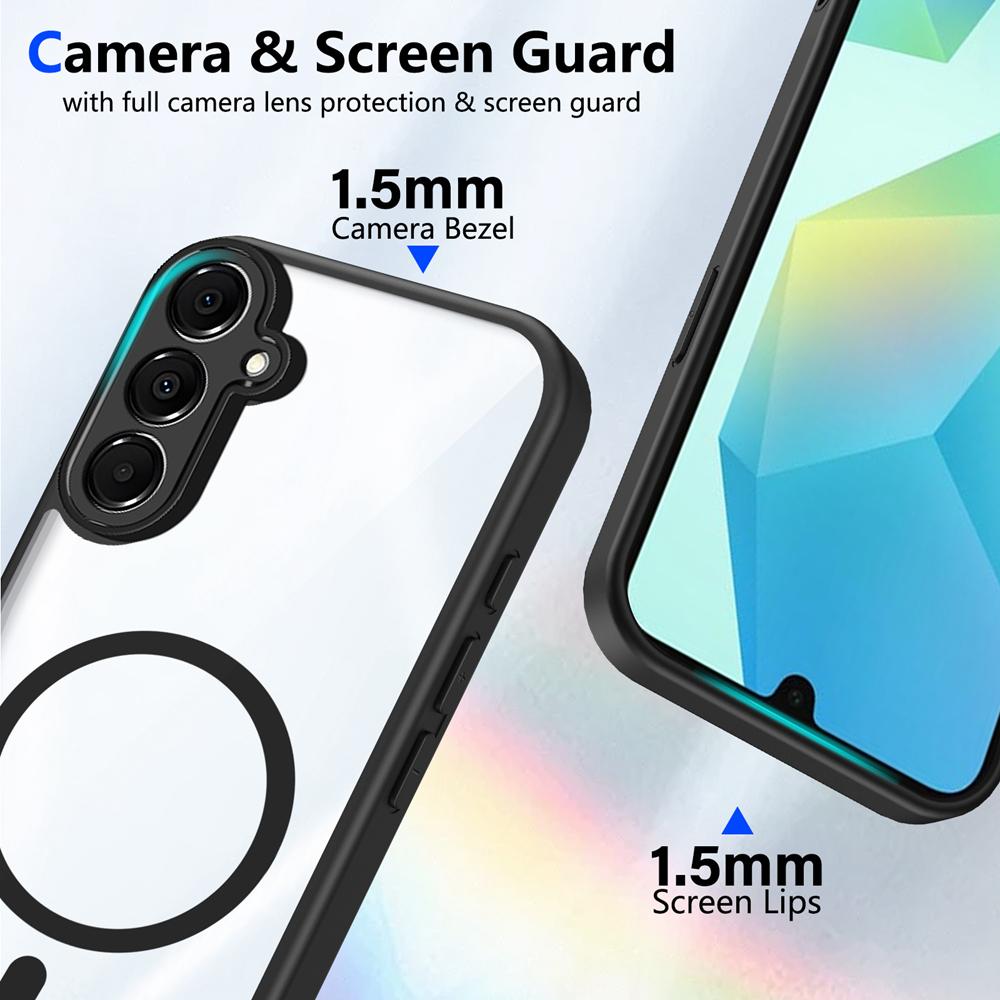 KEYSION Прозрачный магнитный чехол для телефона Samsung A56 5G A36 A26 5G Силикон+ПК HD Clear Ударопрочный чехол для Galaxy A16 4G 5G