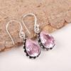 Morganite Gemstone 925 Sterling Silver Handcrafted Drop/Dangle Earrings 1.41" EE-97-12