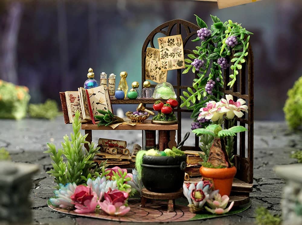 Moin moin Кукольный домик Миниатюрный набор для ручной работы Набор Террариум Банка Мечта Бутылка Размером с ладонь Сказка для начинающих Стильный интерьер Цветник Сад Школа магии