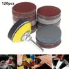 120Pcs 50mm Sandpaper Assortment 60-3000 Grit Sanding Disc Pad Set 2Inch For Drill Grinder Rotary Tools With Disk Pole Cushion